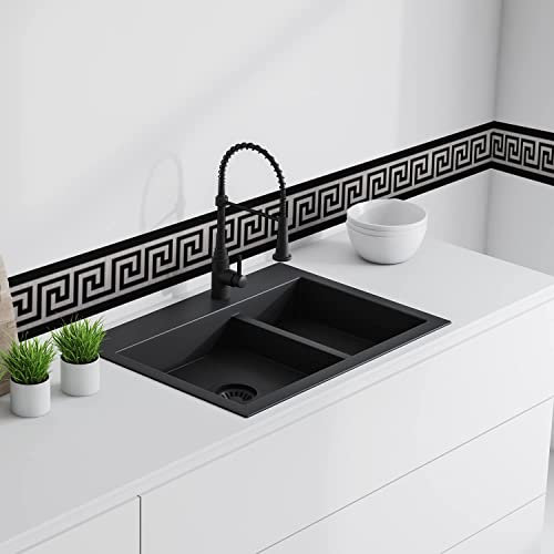 FUNLIFE Pegatinas de borde de papel tapiz, molduras de techo autoadhesivas, línea de zócalo tamaño de pared para decoración de bricolaje para el hogar, 3 rollo, 10x200 cm, gris