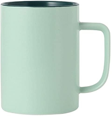 FülleMore 450ml Kaffeebecher Porzellan Kaffeetasse mit Henkel zweifarbiges Design Teetasse Groß Bürotasse Mokkatasse Trinkbecher Keramikatsse Ø8cm, H11cm (Grün)