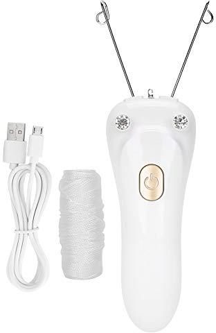 Epilierer mit Elektrischem Faden, Entferner, USB-Aufladung, Baumwoll-Gesichtsfaden, Elektrischer Faden, Haarfil-Körper-Gesichtsfaden (Host-Kabel) (Rosa) (Gold)