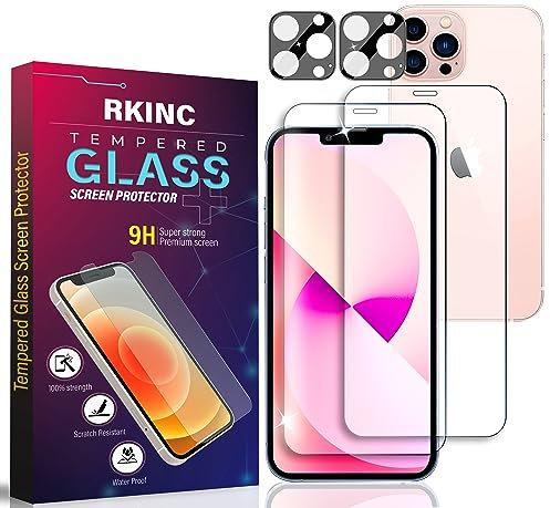 RKINC Screen Protector [2 + 2 Pack] for iPhone 11 Pro Max 6.5-Inch, Tempered Glass Film Screen Protector & 2 Camera lens Protector [LifetimeWarranty][Anti-Scratch][Anti-Shatter]