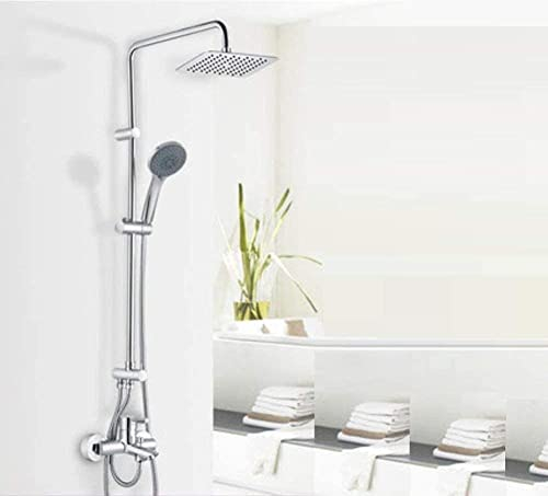 Guhaibo Continental Vintage High-End-Badezimmer-Edelstahl-Quadrat-Handbrause, Top-Spray-Dusche, heißes und kaltes Dual-Use-Wand-Duschset Decoration