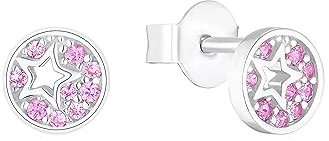 s.Oliver Ohrstecker 925 Sterling Silber Mädchen Kinder Ohrschmuck, mit Zirkonia synth., 0,6 cm, Silber, Stern, Kommt in Schmuck Geschenk Box, 2036818