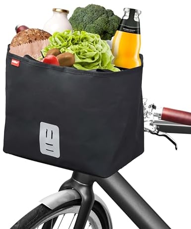 achilles Fahrrad-Lenkertasche inkl. Halterung, Fahrradtasche vorne, Fahrradkorb, Einkaufstasche für Fahrrad, wasserdicht, 14 Liter, schwarz