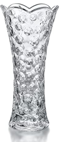 H&D HYALINE & DORA 7.5inch Clear Glass Flower Vase,Thickened Crystal Glass Vase for Flowers