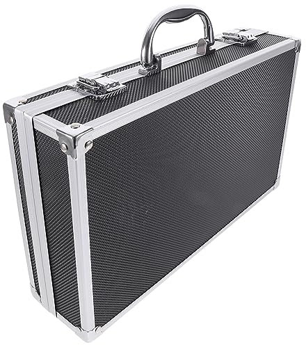 VINTORKY 2pcs Handheld Wireless Microphone Protective Aluminum Storage Case Black Portable Microphone Organizer Suitcase for Ktv and Event Use