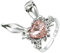 Tefexer Liebe rosa Diamant Silber Kaninchen Kopf Ring Rosa Kristall Kaninchen Ring Strass Kaninchen Knöchel Ring Niedlich Bunny Ringe Verstellbare offene Ring Schmuck für Frauen und Mädchen