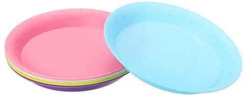 PATIKIL 9 Inch Plant Saucer Tray, 6 Pack Heavy Plastic Water Tray Round Flower Planter Pot Drainage Trays for Indoor Outdoor Pots, Blue, Green, Yellow, Red, Purple, White