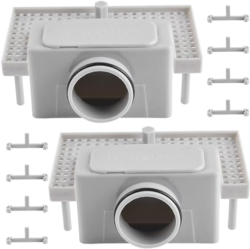 2 Stück Duschrinne Siphon mit Geruchsstop Haarsieb Set, Siphon Dichtung mit 4 Kunststoffschnalle SiphonDusche für Ablauf Duschablauf, Bodenabfluss Wasserabfluss Haarfänger Dusche