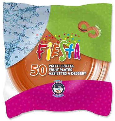 Generico 150 Piatti DESSERT colorati di plastica RIUTILIZZABILI da 17cm piatti rigidi | piatti Lavabili | VARI COLORI | per feste torte dolci frutta (Arancio)