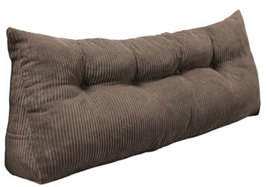 chilly pilley® Stützkissen Cord Rückenkissen Lesekissen Bettkissen Wandkissen Keilkissen Bettstützkissen viele Farben, 140x50x20 (Braun)