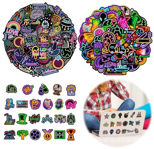 Aufkleber 100 Stück Coole Graffiti Neon Aufkleber Pack Wasserdichte Aufkleber Graffiti Aufkleber für Laptop Telefon MacBook Roller Scrapbook Journal Planer Skate Gitarre usw