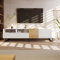 Mobile moderno per TV, bianco e legno, 180 x 38 x 50 cm, design minimalista