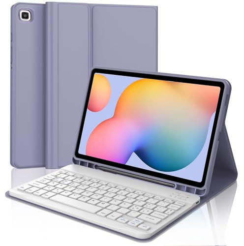 WINCHKING Tastiera per Samsung Galaxy Tab S6 Lite 2024/2022/2020 10.4'', Layout Italiano, Custodia con tastiera Bluetooth magnetica rimovibile per sumsung S6 Lite(SM-P610/P615/P613/P619), Viola