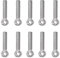 JIHXYER 10 pernos giratorios M6 x 20 mm, perno de anillo, tornillos de ojo de acero inoxidable 304