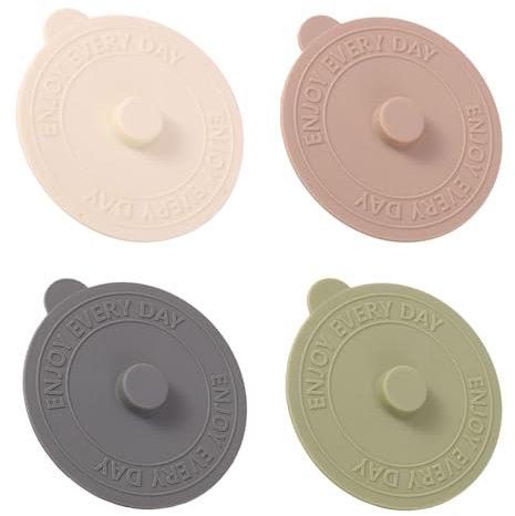 Wjelet 4Pcs Silicone Lids Reusable Anti Dust Silicone Stretch Lids Universal Drink Cup Cover for Mugs Coffee Wine Glass Tea Cup Food Glass Cup Covers Durable Silicone Food Covers for Home&Outdoors Use