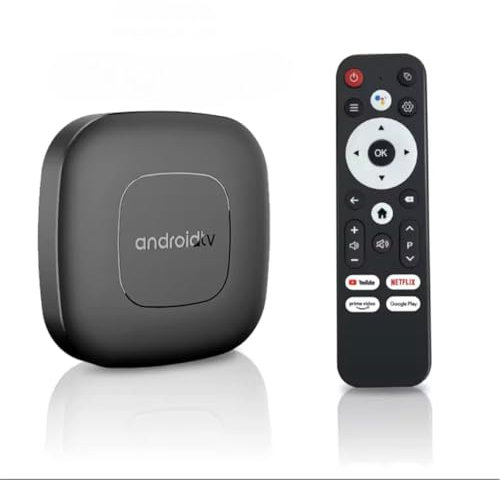 Android TV Express 8K+, Box TV Connectée avec Télécommande Vocale, 2 Go RAM + 8 Go Stockage, Wi-FI Rapide, Netflix et Youtube Préinstallés