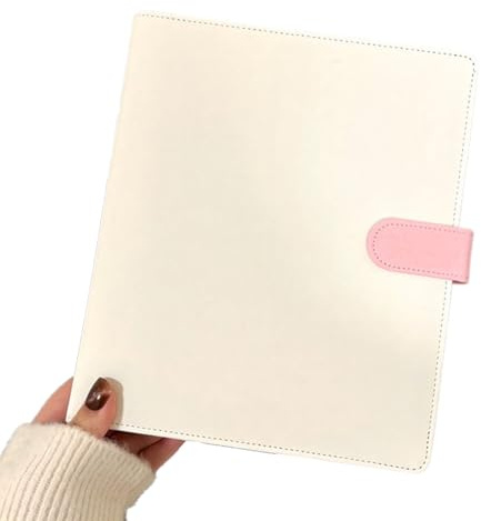 Pqahffowr Classeur A5 Porte-Carte Photo Idol Album Photo Cartes de Rangement Kawaii Papeterie Blanc & Rose