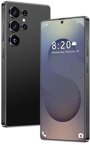 ULUCAN Smartphone S25 Ultra con lápiz táctil Integrado, batería de Gran Capacidad de 8000 mAh, 16 GB de RAM y 1 TB de Almacenamiento, cámara de 72 MP y 108 MP, Snapdragon 8G (10 núcleos),Black-1TB