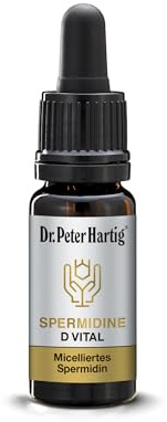 Dr. Peter Hartig Spermidine D Vital, unterstützt normale Funktion des Stoffwechsels und des Immunsystems, 10ml 6 mg Hochdosiert Tropfen Vitamin D lactosefrei vegan 3-Monats-Vorrat
