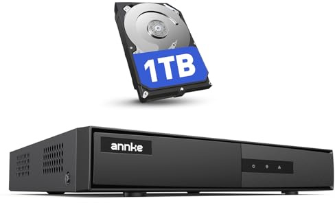 ANNKE 8 Channel DVR for Security Camera, 3K Lite Hybrid 5-in-1 CCTV Digital Video Recorder, Supports 8CH TVI/AHD/CVI/CVBS Analog and 2CH IP Cameras, 24/7 Video Recording for Home Surveillance, 1TB HDD