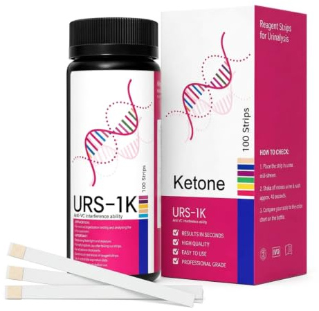 100 Bandelettes Test Cétones Urinaires, Keto Test Urinaire avec Échelle de Couleurs, Bandelette Ketose pour Observation du Niveau de Cétones, Utilisation à Domicile et en Déplacement