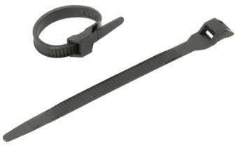 Sangle autobloquante | Serre câble plastique | Collier de serrage | Collier de serrage plastique | Sachet avec accroche de 25 colliers auto|bloquants 6 mm x 115 mm | Noir | 709012 Debflex