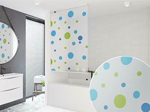 KS Handel 24 HALB-Kassetten DUSCHROLLO 180 cm EXTRA BREIT Modell Sylt Weiss BLAU GRÜN DUSCHVORHANG! Shower Rollo Curtain!