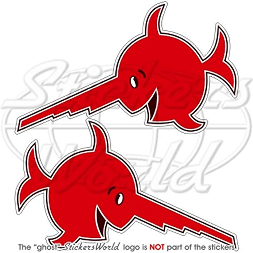 Lachen Sägefisch Deutsche U-Boot Emblem 2. Weltkrieg 13,7 cm (Bügellänge 137 mm) Vinyl Sticker, Aufkleber X2