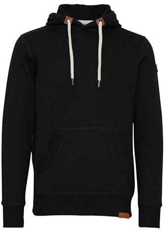 !Solid SDTripHood Herren Kapuzenpullover Hoodie Pullover mit Kapuze Kordelzug Kängurutasche Kängurutasche Rippbündchen Label-Details Baumwollmischung Regular fit, Größe:2XL, Farbe:Black (9000)