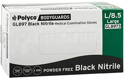 Bodyguard Men's Gl8973 Gloves, Black, L Pack of 100 UK