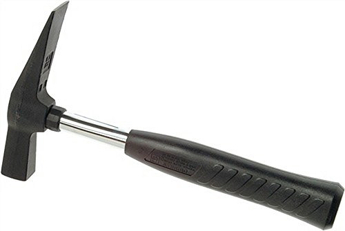 HAROMAC Rheinischer Maurerhammer 600 g – Maurerhammer nach DIN 5108 mit Stahlrohrstiel, Softgriff & schwarz pulverbeschichtetem Hammerkopf