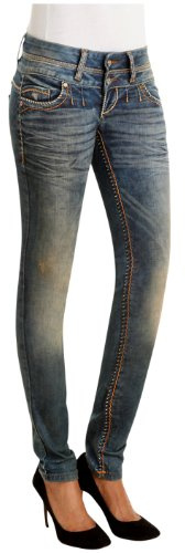 Cipo & Baxx Damen Jeans Hose slim fit, Jeansblau, 28W / 32L
