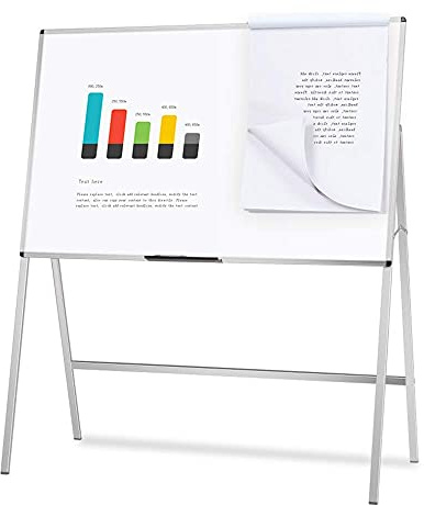 VIZ-PRO Magnetic H-Stand Whiteboard/Adjustable Dry Erase Easel, 120 x 90 cm