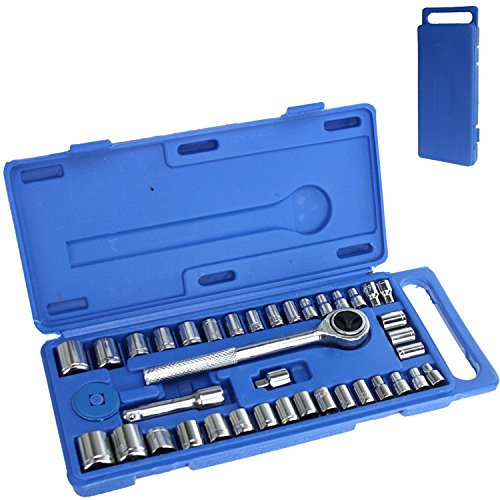 Steckschlüsselsatz 40 Tlg Werkzeugset Knarrenkasten Nußkasten Ratschenkasten