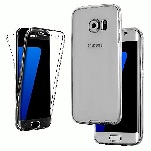 itronik Full Body 360° für Samsung Galaxy S6 Transparent Cover Hülle Case Schale Handy Tasche Schutz Etui Bumper - (S6, schwarz)