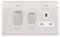 Schneider Electric Lisse Screwless Deco - Switched Cooker Control Unit with 13 A Single Socket and Neon Indicator, 45 A, GGBL4001WSS, Stainless Steel with White Insert