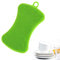 Kitchen Silicone Sponge Clean Scrubber Sponge Anti-Bacterial Cleaning Scrubber Pot Holder Multipurpose Dish-Washing Mildew Free Brush for Dish Vegetables Baby Bottles (Green)