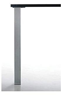 Pied de table carré quadra - 60 x 60 mm - Décor : Aspect inox brossé - Hauteur : 1100 mm - CAMAR