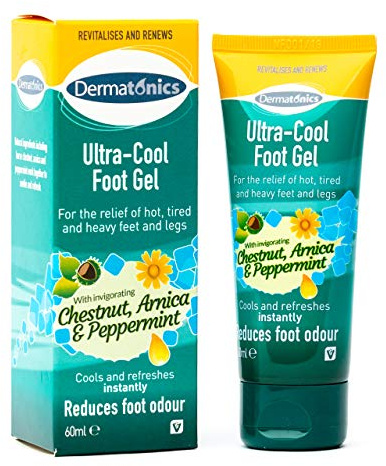 Dermatonics Ultra Cool Gel pour les pieds pour soulager les jambes et les pieds chauds, 60 ml