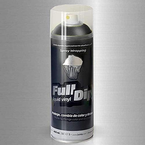 AutoFullCar Vinilo LÍQUIDO Full Dip Aluminio Metalizado 400 ml Spray Pintura Gris Plata