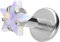 PIERCINGLINE Titan Labret Stecker Gewinde synth. OPAL STERN weiß Piercing Lippe Nase Ohr Silberfarben 1,2 x 6 mm