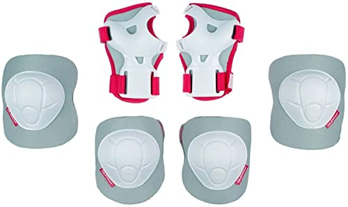 Nijdam Skate Protector Set - White Out - White/Fuchsia - L