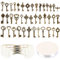 SANNIX 40 Stück Vintage Skelett Schlüssel Fliegende Schlüssel Charms, 40 Libellenflügeln, 30m Elastische Kristallschnur, für DIY Hochzeitsparty-Dekorationen