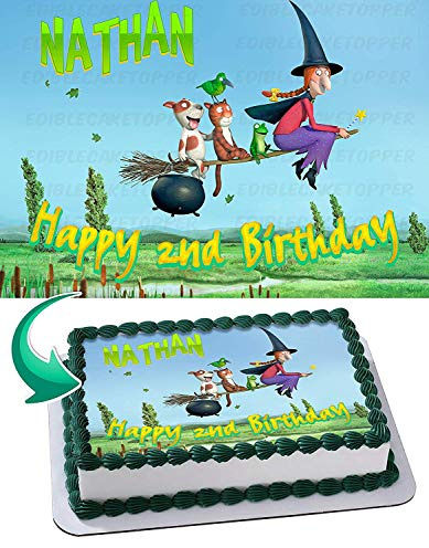 Cakecery Room on the Broom Edible Cake Image Topper Personalized Birthday Cake Banner 1/4 Sheet