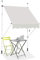 DREAMADE 1,5 x 1,2m Klemmmarkise mit Handkurbel, Balkonmarkise, Sonnenschutz Markise, Gelenkarmmarkise, höhenverstellbar, für Terrasse Balkon Garten (Beige)
