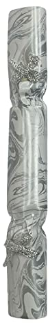 Rammento Christmas Crackers 24 Pack | Luxury Christmas Crackers, Mini | Silver & White Christmas Crackers Set | Festive Motif Crackers for Xmas Parties & Gatherings | Saucer Crackers for Xmas Table