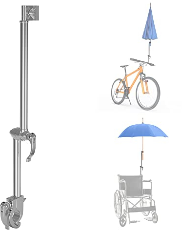 Schirmhalter für Elektromobile – Faltbare Halterung aus Edelstahl, Klemme, Zubehör für Rollstuhl, Kinderwagen (A)