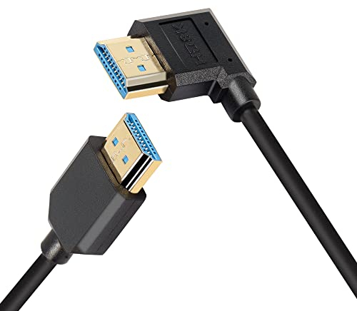 PNGKNYOCN 8K HDMI 2.1 kurzes Kabel, 0,3 m, 90 Grad, Ultra High Speed HDMI-Kabel, links gebogen, HDMI-Stecker auf Stecker, unterstützt 8K @ 60Hz, dynamisches HDR, HDCP 2.2&2.3, eARC (links/0,3 m)