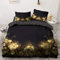 Luowei Rosen Bettwäsche 200x200cm Gold Rosen Blumen Bettbezug Romantische Floral Microfaser Deckenbezug mit Reißverschluss und 2 Kissenbezüge 80 x 80 cm