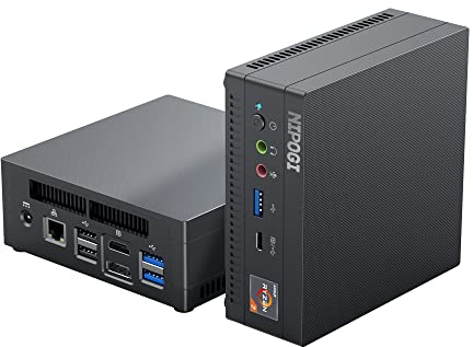 NiPoGi AM06 Mini PC АMD Ryzen 7 3750H, 16GB RAM 512GB M.2 SSD, 4K UHD Triple Display Mini Desktop Computer Unterstützung 2.5 SSD/HDD, RJ45-LAN, Dual WiFi, BT 4.2